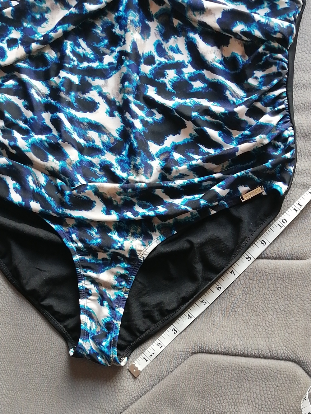 Anzoni One-Piece Swimsuit V-neck Animal Blue Print Plus Size - Picture 11 of 11